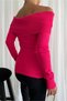 Women's Knitwear Fabric Madonna Collar Pink Sweater 0109 - 2