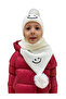 Children's Smiling Face Detailed Beanie Scarf Set 7016 - 5