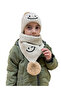 Children's Smiling Face Detailed Beanie Scarf Set 7016