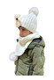 Children's Teddy Bear Scarf Beanie Set 7019 - 3