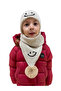 Children's Smiling Face Detailed Beanie Scarf Set 7016 - 5