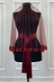 Burgundy Bridal Veil Set, Water Stone Sequin Beaded Pearled Leaf Patterned Henna Veil Set 6 Pieces - 8