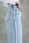 Mavi Püsküllü Yüksek Bel Düz Kesim Straight %100 Pamuk Non-Stretch Jeans TWOSS25JE00139 - 4
