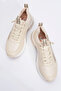 OUDE Ecru Women's Zippered Thick Sole Sports Sneakers - 2