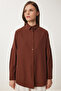 Women Chocolate Oversized Long Basic Shirt DD00842 - 3