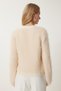 Women's Cream Soft Bearded Knitwear Cardigan Mx00180 - 7