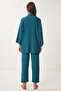 Women's Emerald Green Kimono Trousers Knitted Set BY00050 - 8