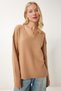 Women's Biscuit V-Neck Knitwear Sweater Za00063 - 2