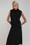 Black Turtleneck Thessaloniki Knitted Sleeveless Blouse and Skirt Set Alc-X13336 - 2