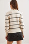 Turtleneck Cream Striped Knitwear Sweater - Kzk- 19000929 - 6