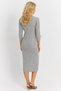 Women's Gray Knitwear Midi Shirt Dress Yv274 - 8