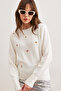 Women's Ecru Embroidered Soft Textured Sweater Kzk- 19000930 - 3