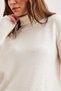Women's Ecru Turtleneck Soft Textured Knitwear Sweater Kzk- 19000905 - 6