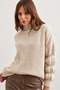 Women's Stone Sleeve Detailed Turtleneck Sweater Kzk- 19000927 - 3