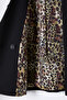 Siyah Oversize Leopar Astarlı Cep Detaylı Dokuma Kruvaze  Yelek TWOSS25YE00014 - 7