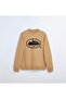 Trapstar Printed Oversize Crew Neck 3 Thread Raised Beige Sweatshirt