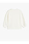 Teddy Bear Printed Crew Neck Long Sleeve Raster Sweatshirt - 2
