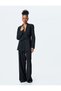 Slim Fit Double Breasted Long Belted Blazer Jacket