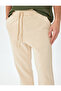 Cotton Blend Pocket Detailed Regular Fit Fleece-Lined Lace-Up Waist Winter Sweatpants - 5