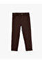 Viscose Trousers Leggings with Pocket Detail and Button Closure