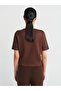 60293 Crew Neck Buttoned Knitwear Cardigan-Brown - 2