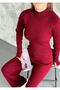 Women's Burgundy Finger Snap Knitwear Double Set - 7