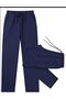 Navy Blue Unisex High Waist Oversize Sweatpants - 3