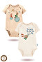 2-Piece 100% Cotton Organic Printed Snap Fastener Baby Bodysuit