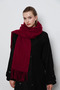 Imported Burgundy (Cherry) Puffy Soft Textured Women's Scarf Shawl Shoulder Wrap - 8