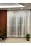 Ebru Banded 1/2,5 Medium Pleated Tulle Curtain Off-White Color - 3