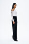 High Waist Wide Leg Trousers Black - 3