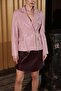 Pembe Deri Blazer Ceket
