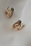 Vip Steel Zircon Stone Detailed Snake Hoop Earrings - 2