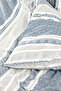 Semnoz Double Cotton Pcs Jacquard Bed Sheet Pcs Duvet Cover Set - Gray/Navy Blue - 2