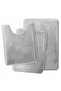 Set of 3 Bathroom Mat Set Toilet Front Plush Soft Washable Light Gray (50x80-40x60-40x50) - 2