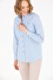 Shirt Collar Plain Blue Women's Shirt Tolt - 3
