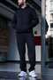 Men's 2-Piece Set Cotton & Wool Hooded Kangaroo Pocket Soft Tracksuit Set - 5