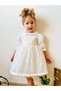 White Long Sleeve Lace Baby Collar Baby Girl Dress - 4