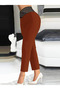 Women's High Waist Elastic Waist Pocketless Imported Crepe Pants - 3