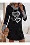 Women's Long Sleeve Turtleneck Lace up Two Thread Dress