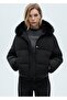 Short Quilted Anorak with Fur Collar