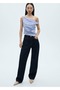 Striped drape asymmetric blouse - 8
