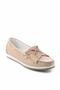 Beige Genuine Leather Women's Loafer Shoes01529620703 - 3