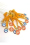 Heart Shaped Glass Car Ornament, Car Charm and Orange Drawstring Keychain Set - 5