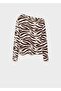 Zebra Print Asymmetrical Neck T-Shirt - 3