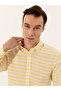 Yellow Linen Blended Slim Fit Long Sleeve Shirt 50247552-Vr044