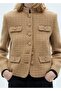 Striped Collar Tweed Jacket - 5