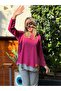 Women's Pink Hooded Hem Detail Trim Reverse Stitching Double Suit - 3