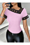Lace Collar Viscose Women's Blouse - Short Sleeve