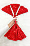 Red Sparkling Sequin Bride Groom Handkerchief, Sequin Sequin Detail, Wedding Henna Circumcision Promise Engagement Bride - 2